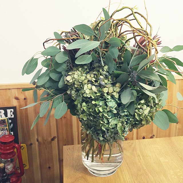 キッチン/フラワーアレンジメント/ユーカリ/花のある暮らし/植物のある暮らし...などのインテリア実例 - 2016-10-15 13:01:20