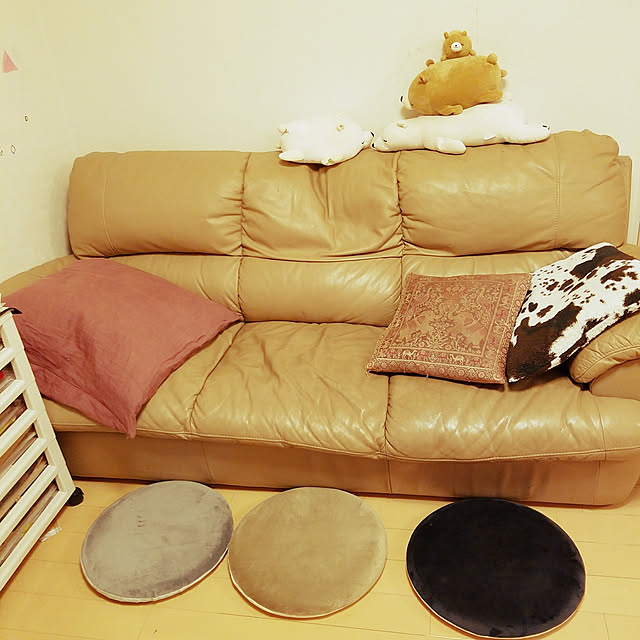 yukikokoのHOUSE OF JAPAN-HOUSE OF JAPAN 牛柄クッションカバー 起毛スエード調輸入生地 ブラウン 45×45の家具・インテリア写真