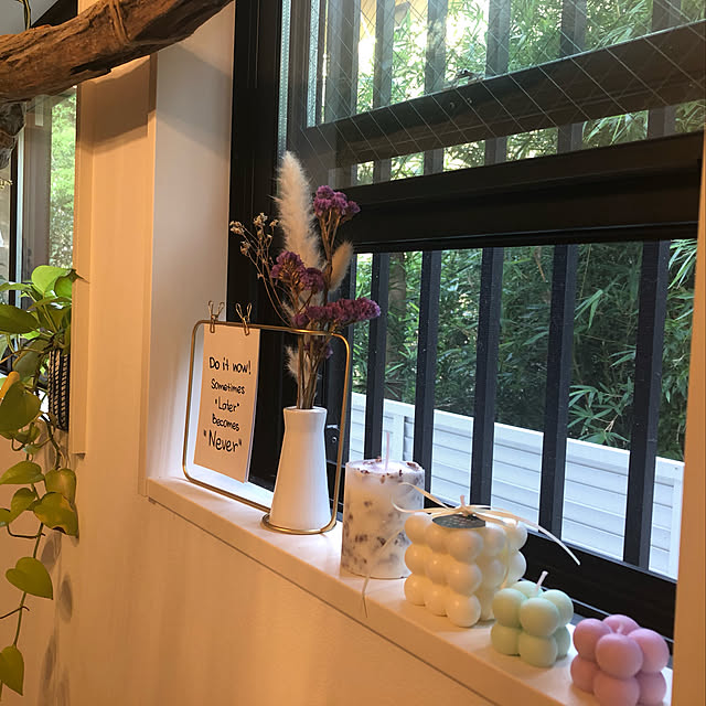 観葉植物/カフェ風/ドライフラワー/ハンドメイド/リビングのインテリア実例 - 2021-09-09 23:22:40