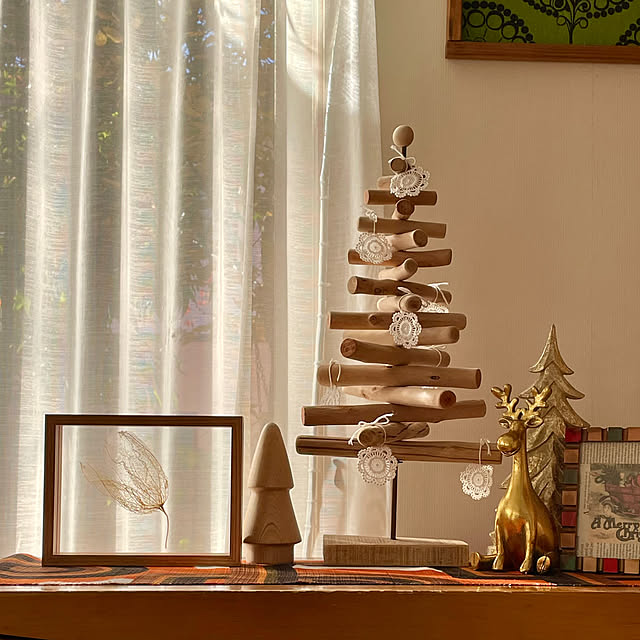 棚/透かしホオズキ/セリア雑貨/木製ツリー/ビー　弟　白黒...などのインテリア実例 - 2025-12-06 14:46:58