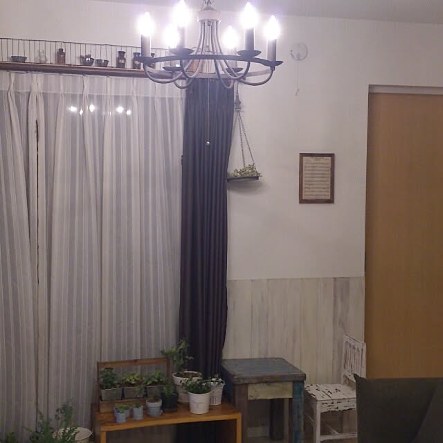 部屋全体/植物/100均一リメイク/DIY/腰壁のインテリア実例 - 2013-08-26 21:01:36