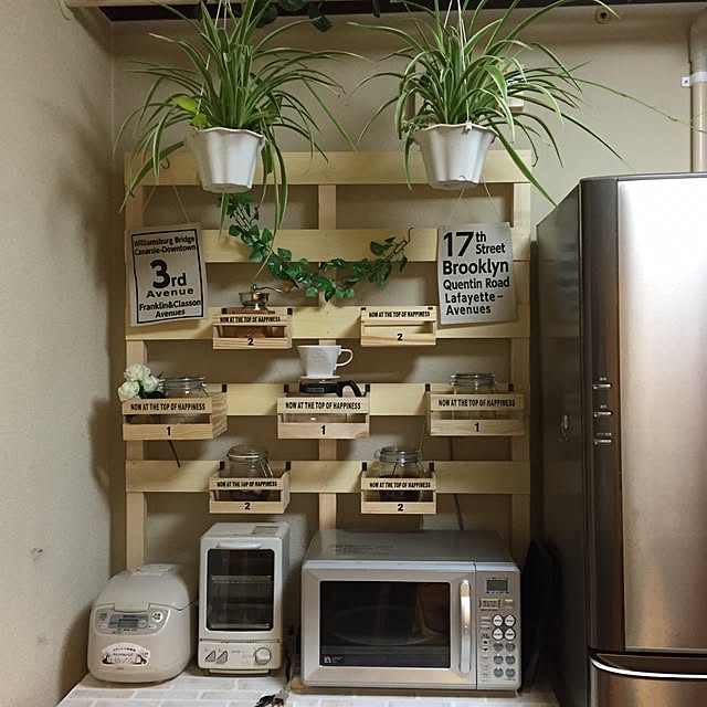 キッチン/観葉植物/DIY/ハンドメイド/セリア...などのインテリア実例 - 2016-05-05 20:39:59