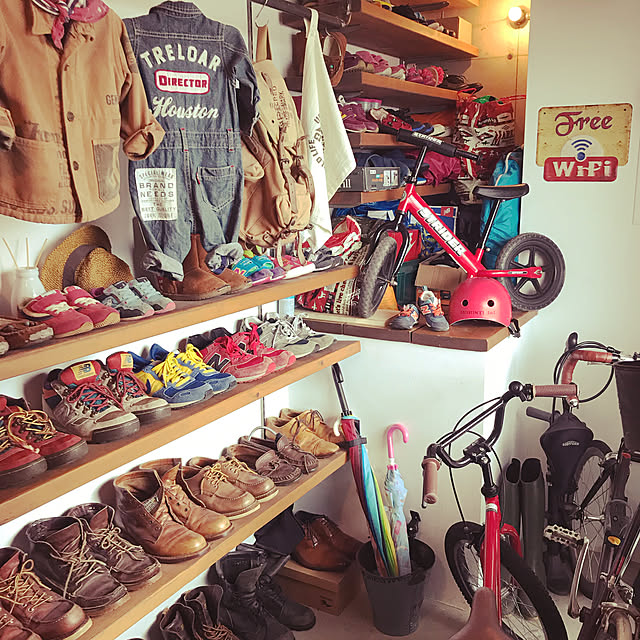 子供と暮らす。/こどもとの暮らしを楽しむ/自転車/足場板/スニーカー...などのインテリア実例 - 2020-09-06 12:16:50