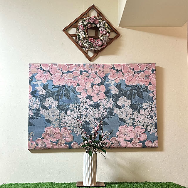 ハンドメイドブログやってます(^^)/ダイソーの人工芝/ダイソーのフラワーベース/梅の花/沈丁花...などのインテリア実例 - 2023-03-06 09:12:11