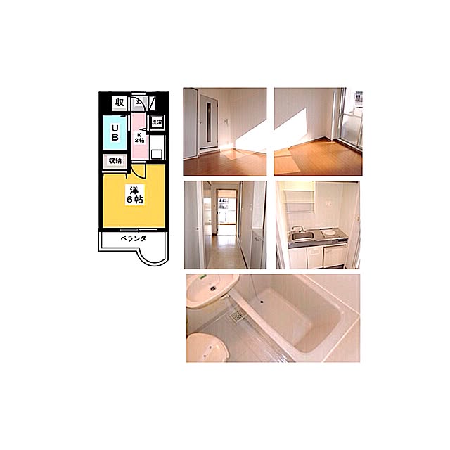 部屋全体/ミニキッチン/玄関/ユニットバス/間取り図...などのインテリア実例 - 2016-04-01 08:29:36