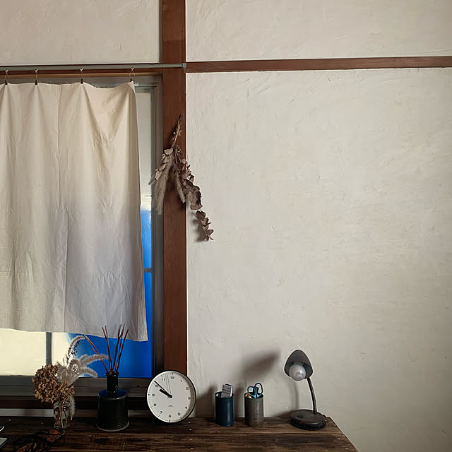 壁掛け時計/ドライフラワーのある暮らし/ドライフラワー/漆喰壁DIY/漆喰...などのインテリア実例 - 2021-02-14 23:32:45