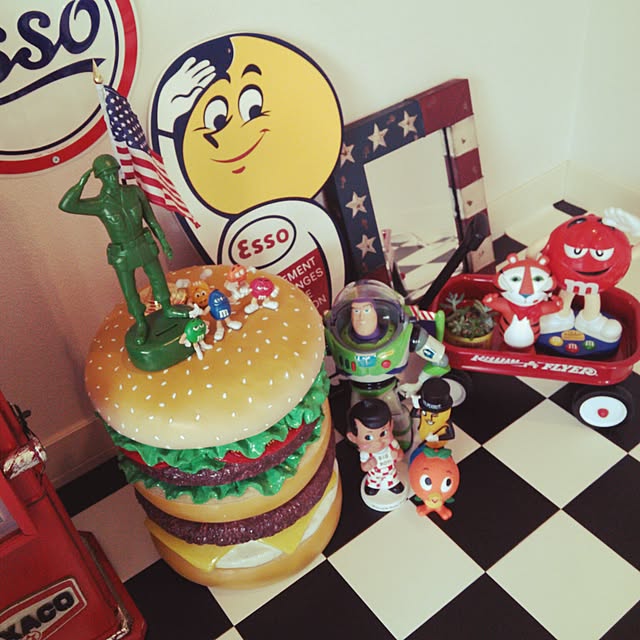 kuupugのSB.net-ESSO★エッソのロゴマーク★ラウンドタイプ（円形）★アメリカンブリキ看板の家具・インテリア写真
