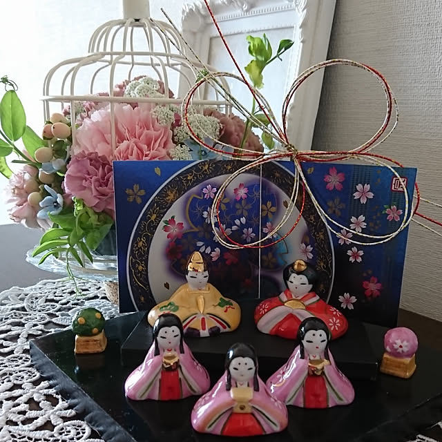 棚/ひな祭り/陶器のお雛様/花のある暮らし/フラワーアレンジ...などのインテリア実例 - 2021-02-25 16:09:56