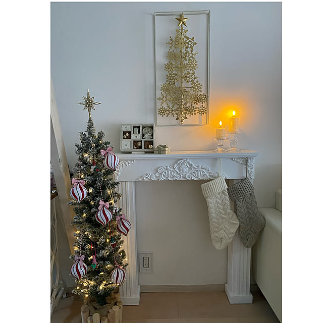 部屋全体/クリスマス/ツリー/マントルピース/LEDキャンドルのインテリア実例 - 2024-12-24 17:27:01