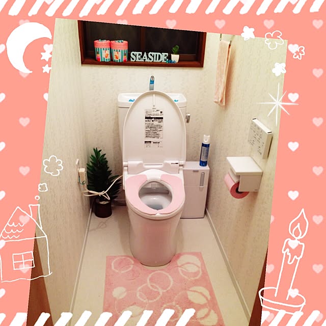 バス/トイレ/トイトレ用に可愛いトイレに♪/ダイソー/雑貨/100均...などのインテリア実例 - 2016-07-09 23:19:23