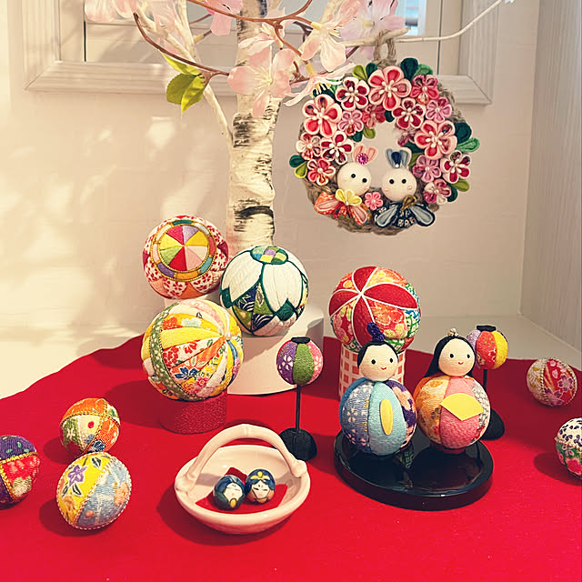 小さいお雛様 ♡/陶器のお雛様/つまみ細工/しらかばツリー45cm/内窓...などのインテリア実例 - 2023-03-02 18:43:23