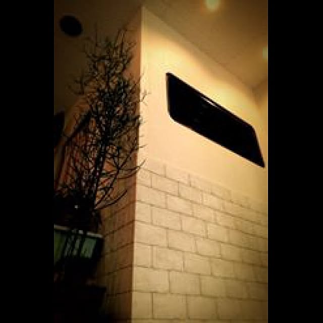 ハンドメイド/DIY/手作り/玄関/入り口/なんちゃってレンガ壁のインテリア実例 - 2015-01-29 12:08:13