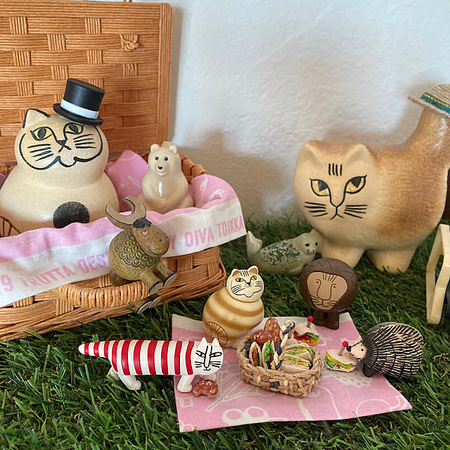 机/ミニチュア ハンドメイド/ミニチュア/芝生シート/リサ・ラーソンのねこ...などのインテリア実例 - 2025-03-30 11:00:15