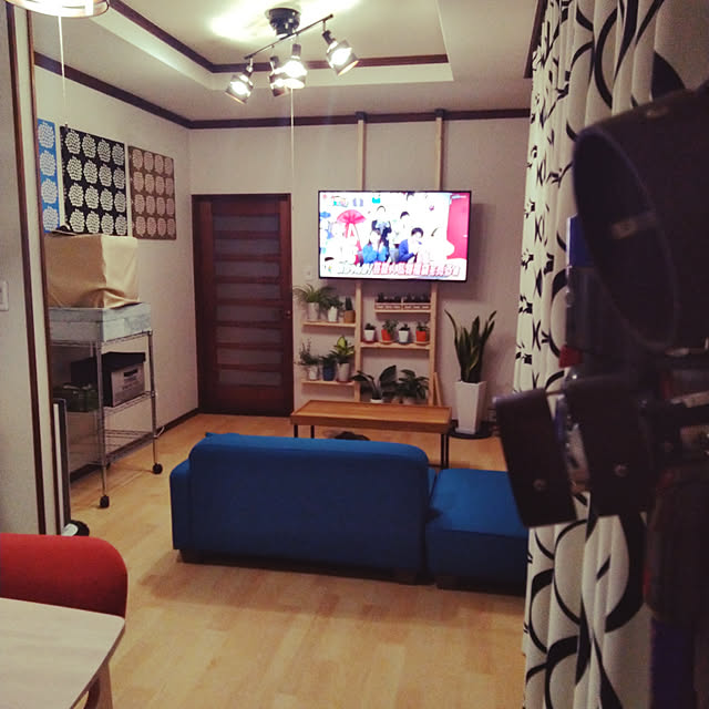 部屋全体/カウンター下収納DIY/観葉植物/アレクサ/壁かけテレビ...などのインテリア実例 - 2020-05-06 01:06:16