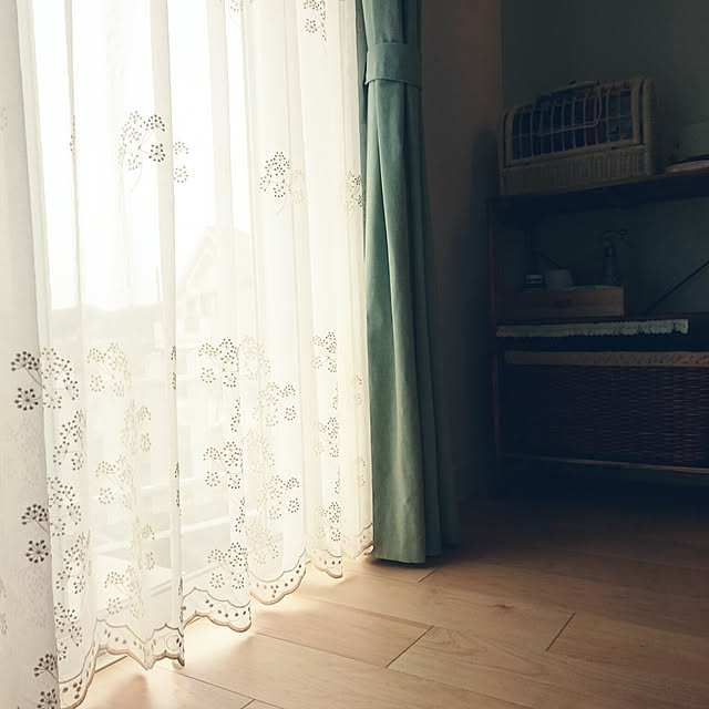 Little Rooms カラーシフォンカーテン2倍ひだ 100×200 Little Rooms カラーシフォンカーテン2倍ひだ 100×200
