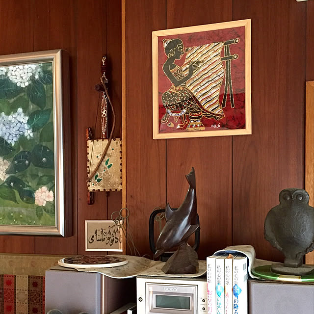 部屋全体/旅行の思い出/絵を飾る/オブジェ/南部鉄...などのインテリア実例 - 2018-04-02 20:06:51