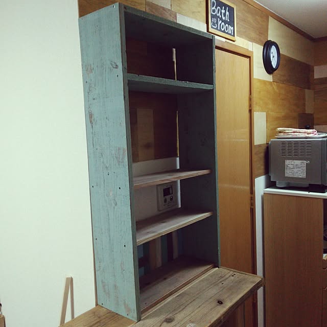 キッチン/賃貸でも楽しく♪/DIY/WOODPRO足場板のインテリア実例 - 2015-10-24 23:21:03