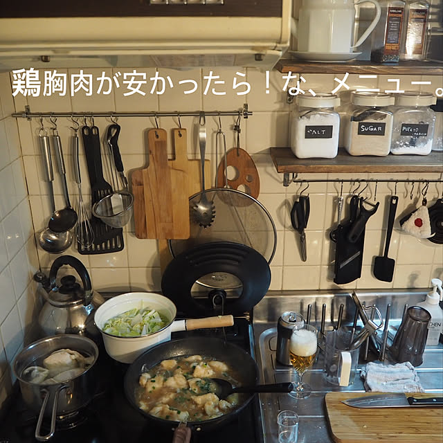 キッチン/中古住宅/築41年中古マンション/見せる収納/生活感のインテリア実例 - 2018-12-15 18:09:59