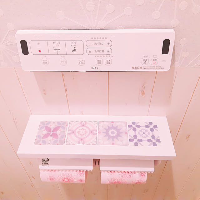 バス/トイレ/ダイソー/100均/タイルシール/北欧のインテリア実例 - 2022-07-14 12:18:36