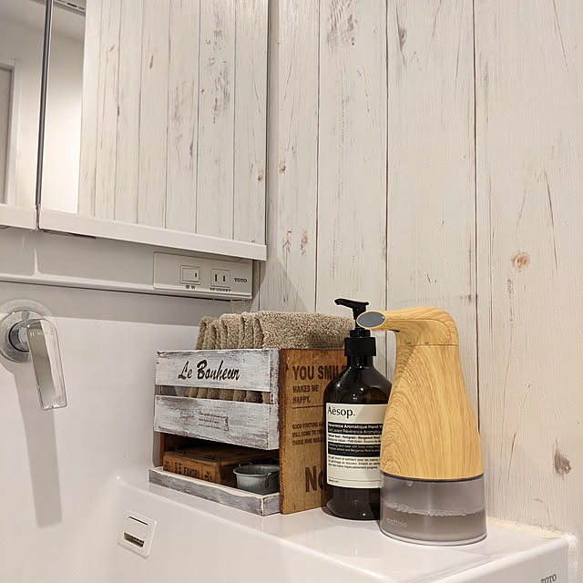 Sakura_hanaの-オートソープディスペンサー wood MTL-E020 送料無料 mottole ハンドソープ ディスペンサー 自動 泡 オートディスペンサー 木目調 木目 ウッド 泡タイプ ノータッチ 自動 モノトーン プレゼント 父の日の家具・インテリア写真