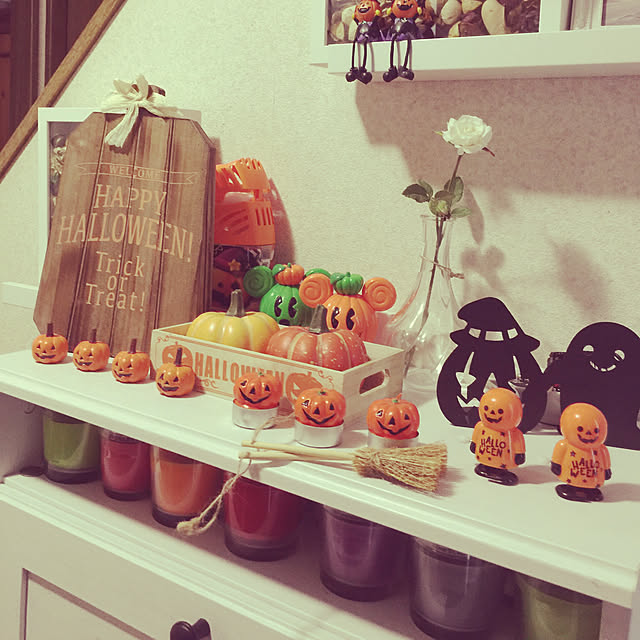 玄関/入り口/ハロウィン/ダイソー/3COINS/seria...などのインテリア実例 - 2018-09-29 17:55:27