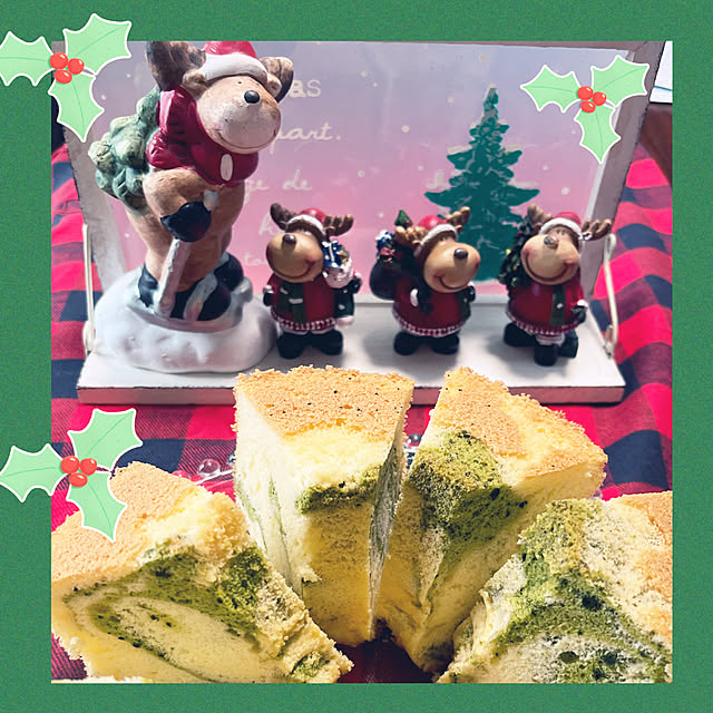 沖縄の思い出/クリスマスランド/抹茶マーブルシフォンケーキ/シフォンケーキいただきマンモス/シフォンケーキ焼きました...などのインテリア実例 - 2022-12-21 12:58:24
