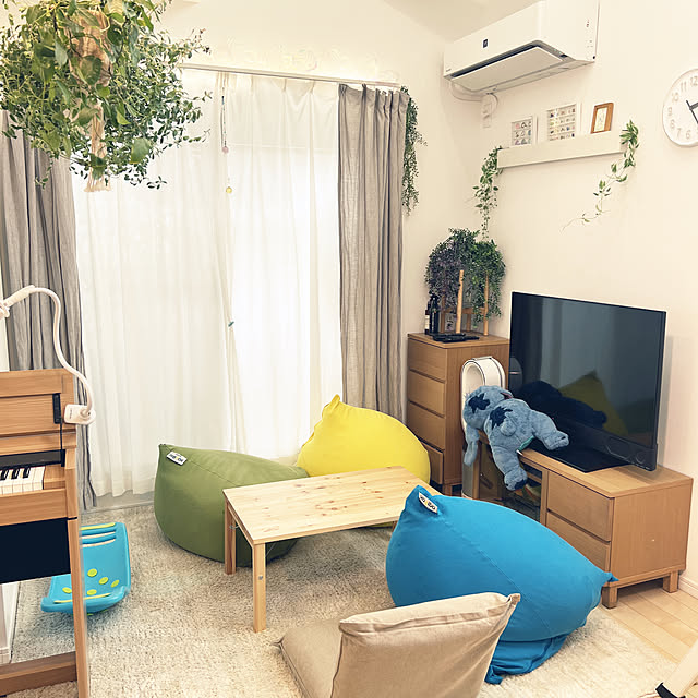 狭い我が家/無印良品 壁に付けられる家具/ハンギングプランター/観葉植物/北欧インテリア...などのインテリア実例 - 2022-06-01 14:25:47