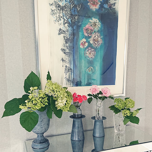 国内外の人気集結！ アイアンフレーム 鉄製 妥当 北欧レトロ 花柄タイル 花瓶台 花台 花瓶・フラワースタンド