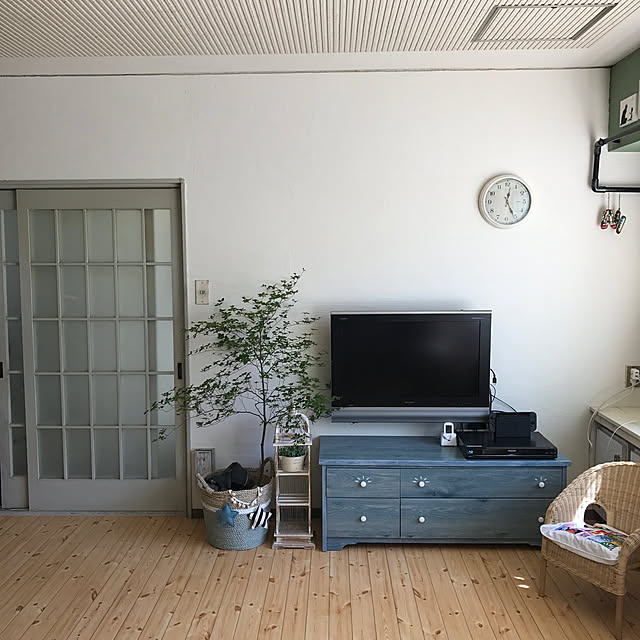 部屋全体/テレビ周り/漆喰壁DIY/DIY/漆喰壁...などのインテリア実例 - 2018-06-22 21:56:37