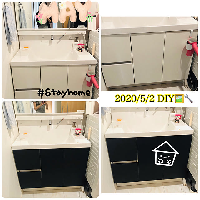 モノトーンインテリア/DIY/ダイソー/壁/天井のインテリア実例 - 2020-05-07 16:09:53