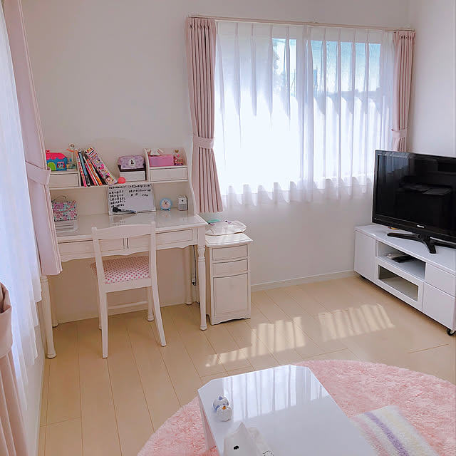 白×ピンク/子供部屋女の子/遮光2級/lily__jhon/カーテン...などのインテリア実例 - 2019-09-12 13:25:33