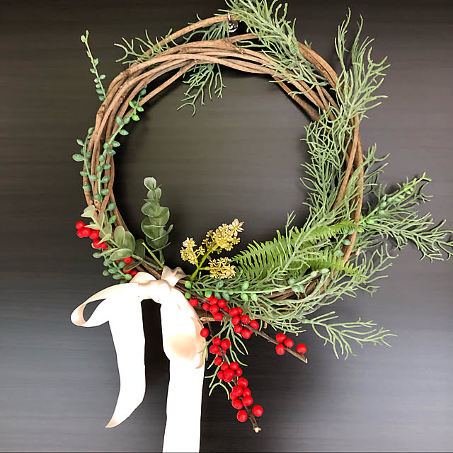 ドライフラワー/ドライフラワーのある暮らし/手作りリース/クリスマスリース/リース...などのインテリア実例 - 2021-12-07 13:15:37