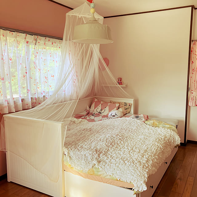 ベッド周り/ピンクの壁/ピンクインテリア/IKEAベッドカバー/IKEAベッド...などのインテリア実例 - 2025-05-02 06:16:36