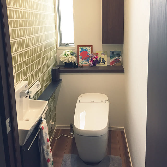 バス/トイレ/子供の作品/トイレの壁/トイレ/全館空調...などのインテリア実例 - 2018-07-01 06:47:53