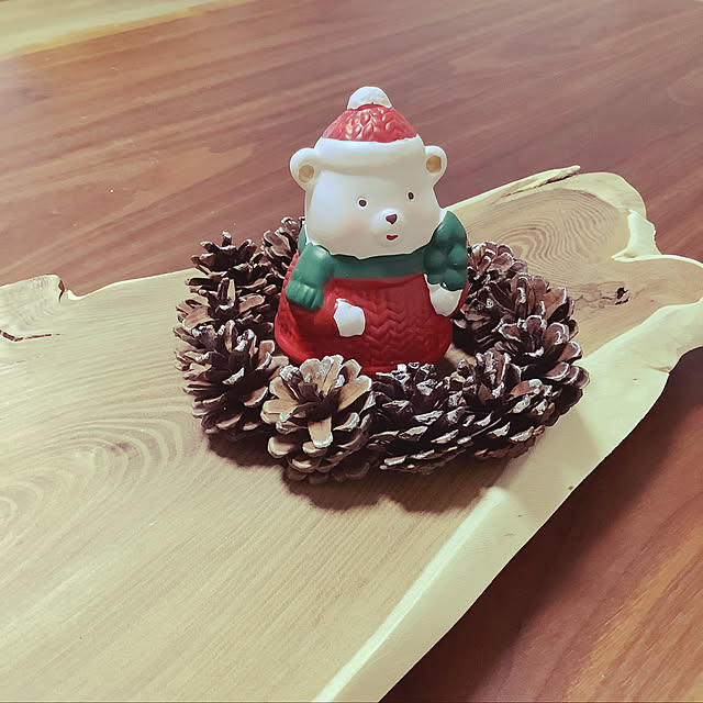 ダイソー/クリスマスディスプレイ/クリスマス/天然木材/机のインテリア実例 - 2021-11-18 19:18:19
