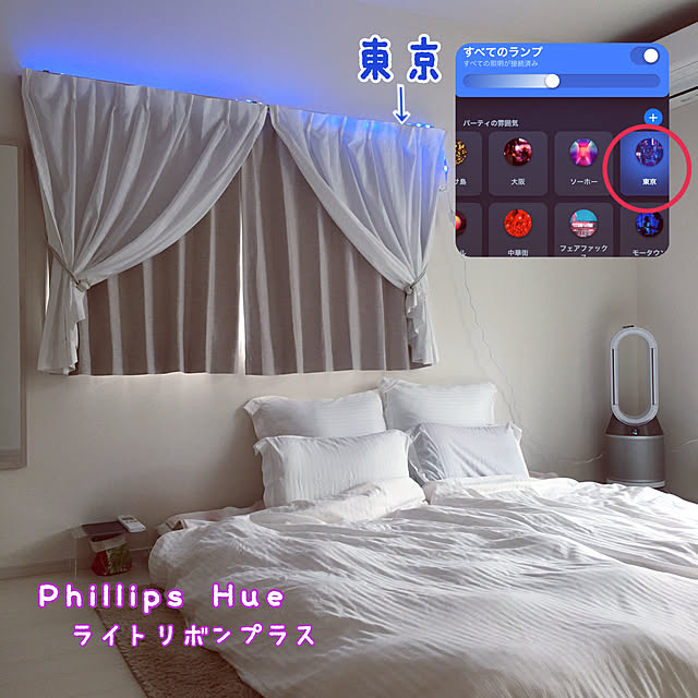 ニトリ/ニトリのカーテン/Hue ライト リボン/スマート家電/Philips Hue...などのインテリア実例 - 2020-12-29 19:33:01