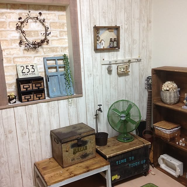 部屋全体/古道具♡/リース大好き♡/DIY/雑貨のインテリア実例 - 2014-05-22 00:05:20