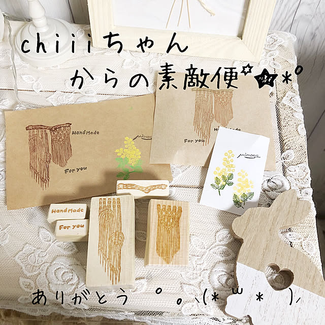 ありがとうございます/タスペリー/ミモザ/プレ企画当選♡/chiiiちゃんの消しハン...などのインテリア実例 - 2019-04-02 21:18:45