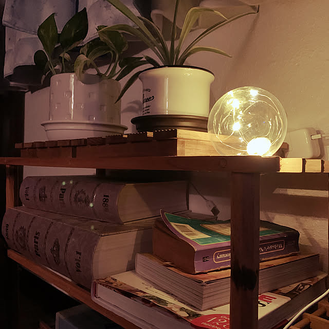 観葉植物/100均/照明/ベッド周りのインテリア実例 - 2021-12-16 21:56:10