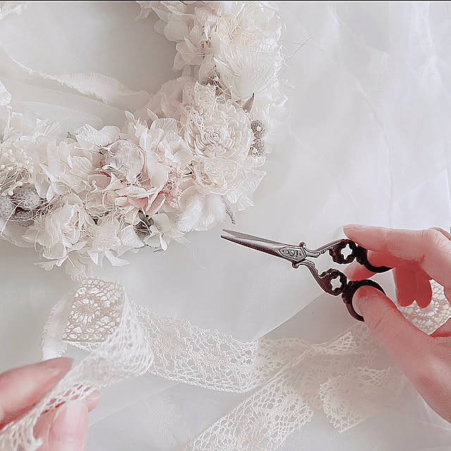 ハンドメイド/お花とレースを使ったハンドメイド/リース/プリザーブドフラワー/趣味...などのインテリア実例 - 2021-04-24 16:14:05