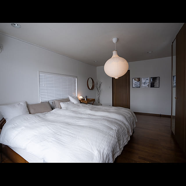 壁掛けミラー/IKEA/モノトーン/癒しの空間/モノトーンインテリア...などのインテリア実例 - 2022-04-08 22:25:25