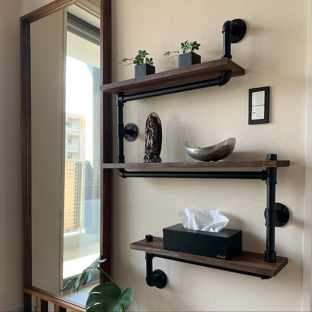 配管シェルフDIYのインテリア・手作りの実例 | RoomClip 配管シェルフDIYのインテリア・手作りの実例 | RoomClip