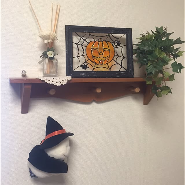 棚/ステンドグラス風/ハロウィン/ハンドメイド/フェイクグリーンのインテリア実例 - 2015-09-29 10:28:50