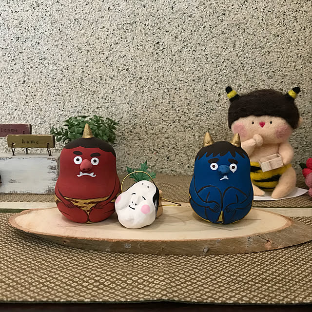 オーダー専用】節分 / 鬼の置物 ハンドメイド手編み 小物入れ