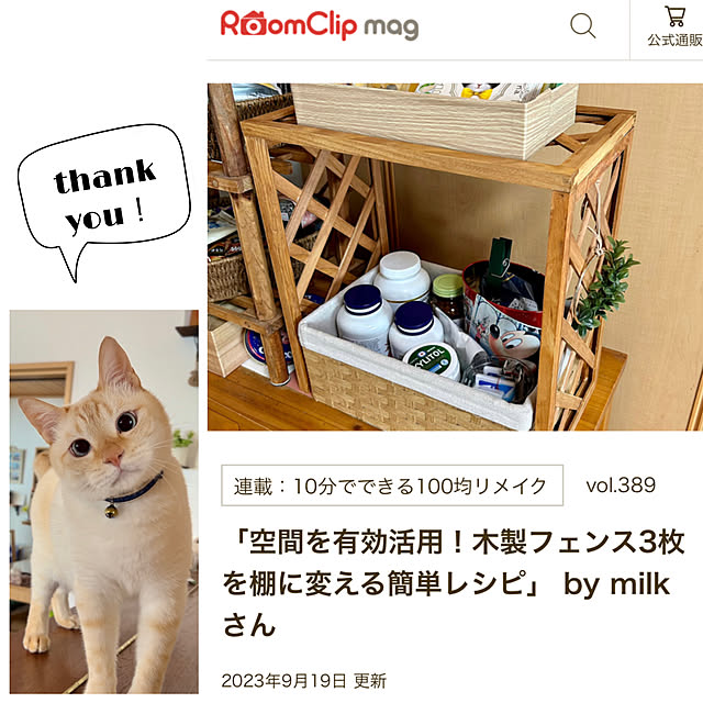 部屋全体/記録用に♡/笹かま猫/mag掲載14回目/RC編集部の皆様に感謝♡...などのインテリア実例 - 2023-09-19 21:56:11