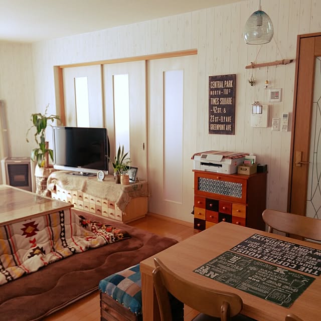 部屋全体/男前/男前もナチュラルも好き/ダイニングテーブル/こたつ...などのインテリア実例 - 2016-02-27 22:18:10