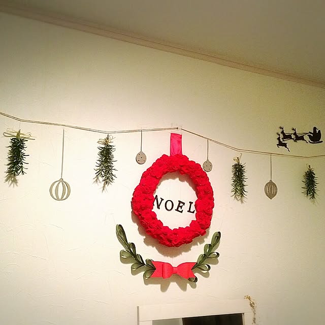 玄関/入り口/クリスマス/ナチュラル/ハンドメイド/DIY...などのインテリア実例 - 2015-12-16 13:35:43