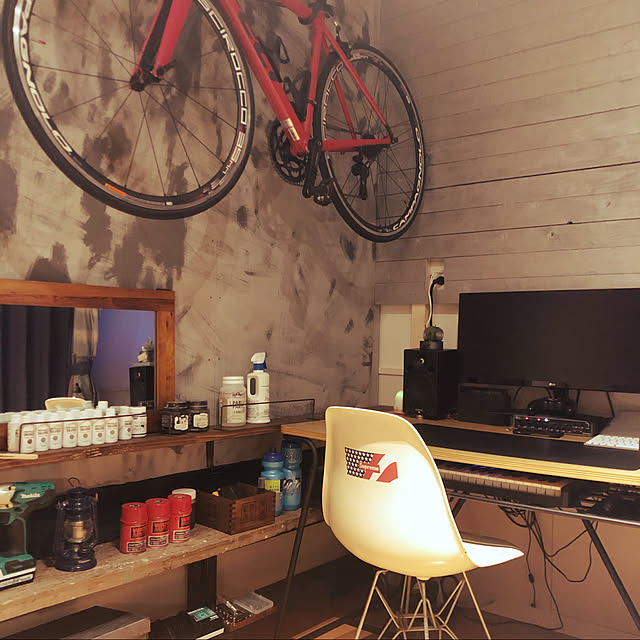 アイアンペイント/ダイソー/100均/ロードバイク壁掛け/男前...などのインテリア実例 - 2020-05-24 21:48:18