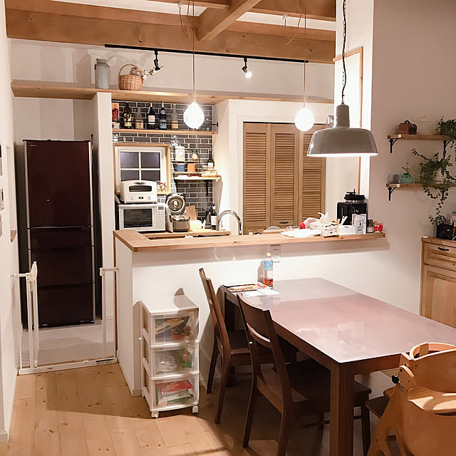 やっと購入/ダイニング照明/ダイニングテーブル＆チェア/ダイニングテーブル/カフェ風...などのインテリア実例 - 2021-05-30 22:19:12