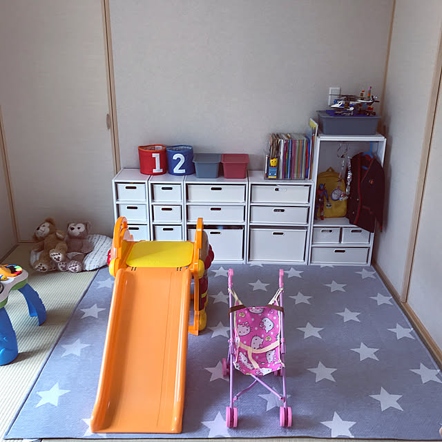 kotokoto...のニトリ-カラーボックスカラボ スリム２段(WH) の家具・インテリア写真
